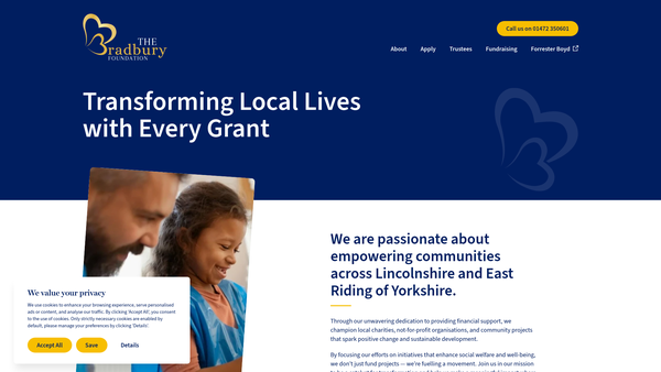 Screenshot of the The Bradbury Foundation website