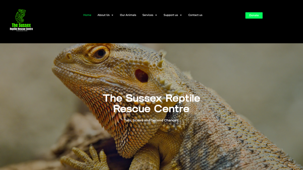 Screenshot of the The Sussex Reptile Rescue Centre website