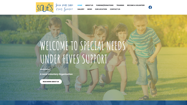 Screenshot of the Special Needs Under Fives Support website