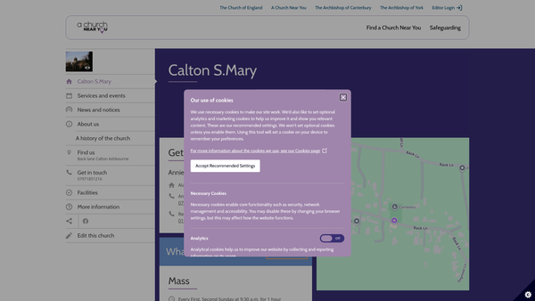 Screenshot of the The Parochial Church Council Of The Ecclesiastical Parish Of Calton S.mary website