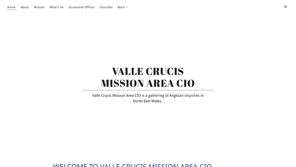 Screenshot of the Valle Crucis Mission Area CIO website