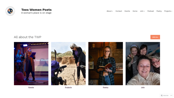 Screenshot of the Tees Women Poets website
