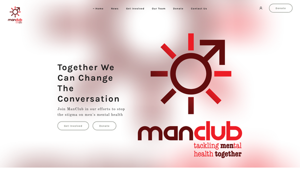 Screenshot of the Manclub website