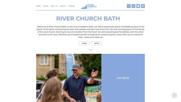 Screenshot of the River Church Bath website