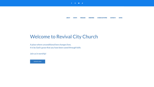 Screenshot of the The Revival City Church Birmingham website