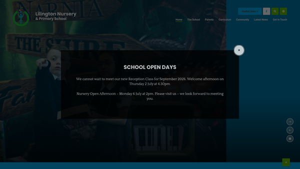 Screenshot of the Lillington School Parents, Teachers And Friends Association website