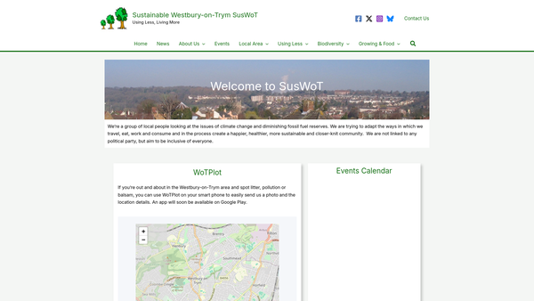 Screenshot of the Sustainable Westbury-On-Trym website