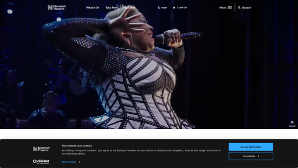 Screenshot of the Norwich Theatre Endowment Fund CIO website