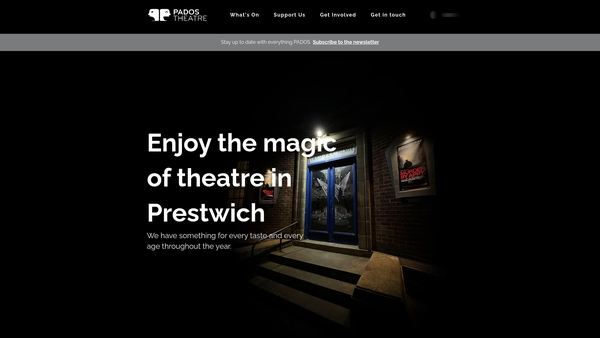 Screenshot of the Prestwich Amateur Dramatic And Operatic Society website