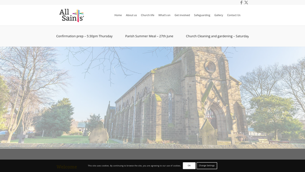 Screenshot of the The Parochial Church Council Of The Ecclesiastical Parish Of All Saints', Clayton-Le-Moors, In The Diocese Of Blackburn website