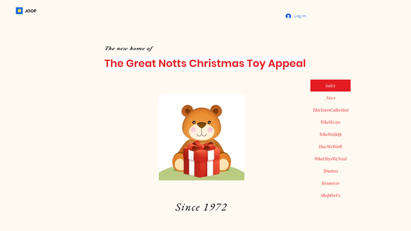 Screenshot of the The Great Notts Christmas Toy Appeal website