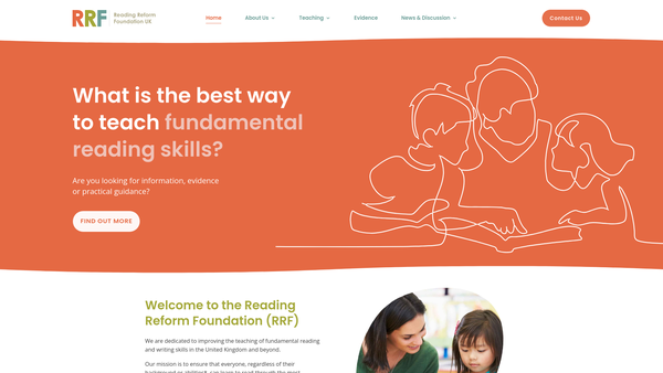 Screenshot of the Reading Reform Foundation website