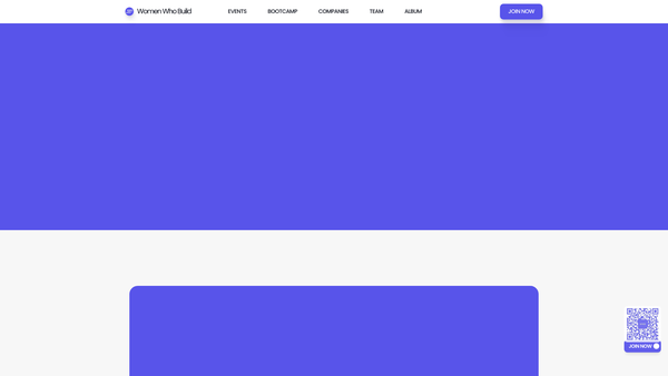 Screenshot of the Women Who Build website