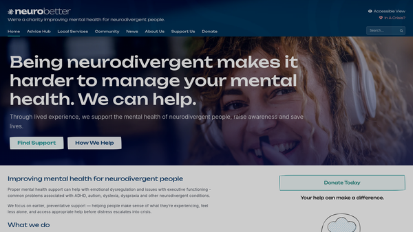 Screenshot of the Neurobetter website