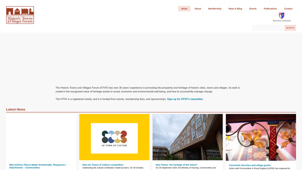 Screenshot of the The Historic Towns And Villages Forum website