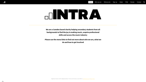 Screenshot of the Intra website