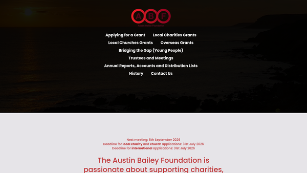 Screenshot of the The Austin Bailey Foundation website