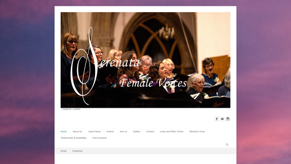 Screenshot of the Serenata Female Voices website