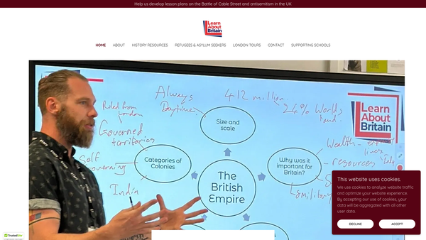 Screenshot of the Learn About Britain - History, Citizenship, Culture, Values website
