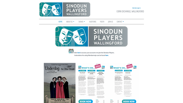 Screenshot of the Sinodun Players website