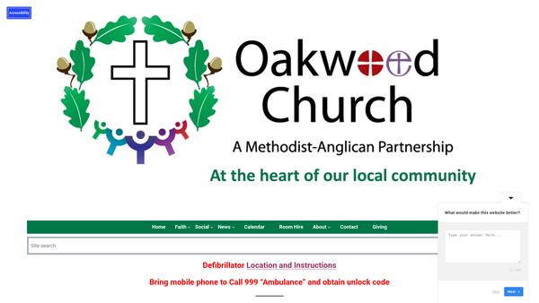 Screenshot of the Roundhay Methodist Church website
