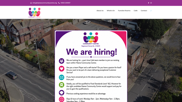 Screenshot of the Heene Community Association Ltd website