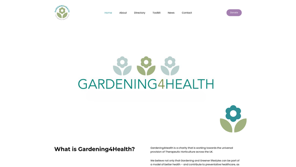 Screenshot of the Gardening 4 Health website
