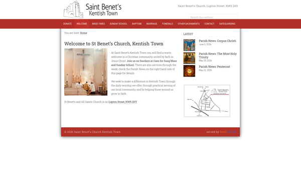 Screenshot of the The Parochial Church Council Of The Ecclesiastical Parish Of Kentish Town website