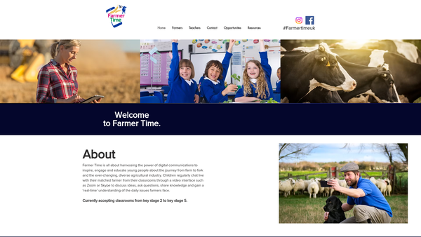 Screenshot of the Farmer Time CIO website