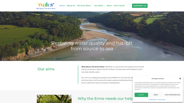 Screenshot of the Wild About The Erme River website