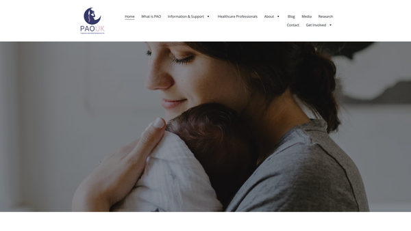 Screenshot of the Pregnancy Associated Osteoporosis UK website