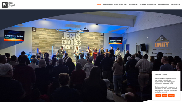 Screenshot of the Rock Church Bradford website