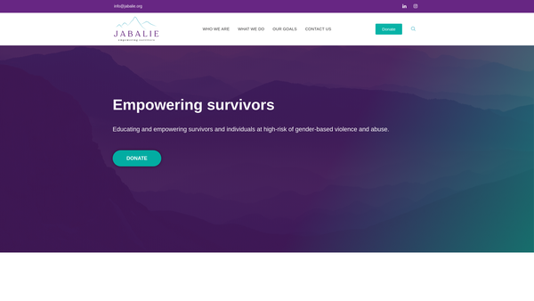 Screenshot of the Jabalie website