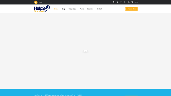 Screenshot of the Help2survive Limited website
