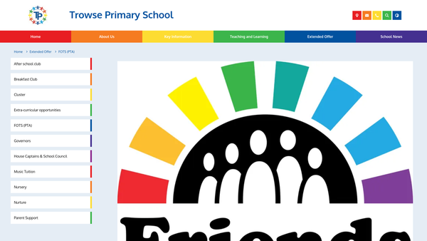 Screenshot of the Friends Of Trowse School website