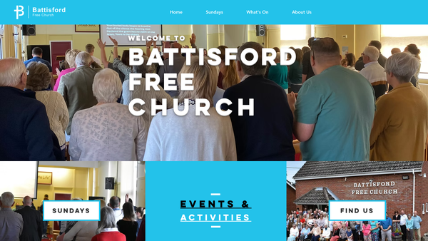 Screenshot of the Battisford Free Church website