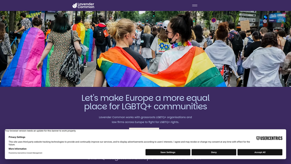 Screenshot of the Lavender Common website