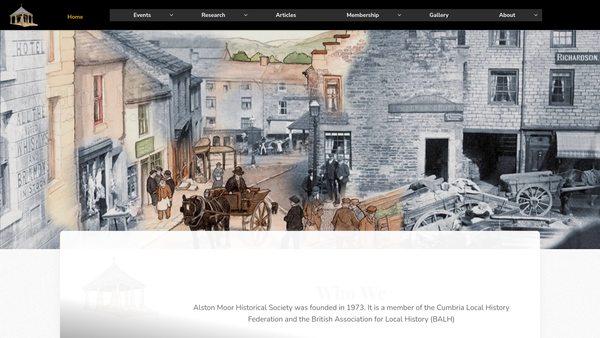 Screenshot of the Alston Moor Historical Society website