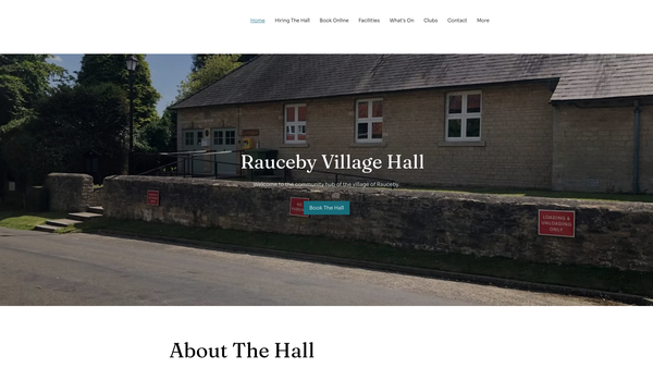 Screenshot of the Rauceby Village Hall website