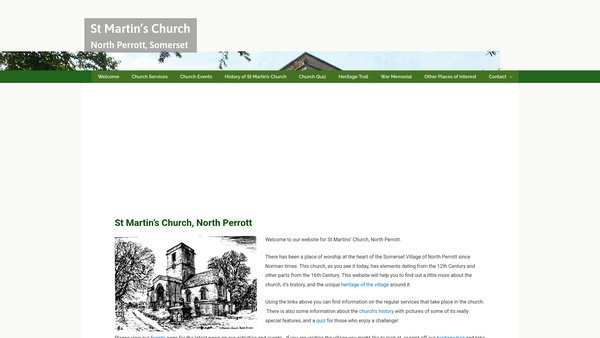 Screenshot of the Parochial Church Council Of North Perrott website