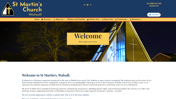Screenshot of the The Parochial Church Council Of The Ecclesiastical Parish Of Walsall St Martin website