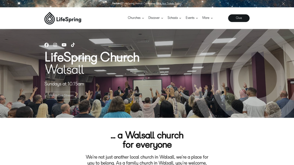 Screenshot of the Lifespring Church Walsall website
