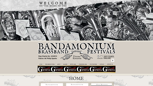 Screenshot of the Bandamonium Brass Band website
