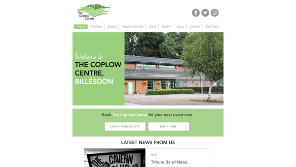 Screenshot of the The Coplow Centre website