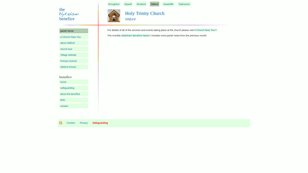 Screenshot of the The Parochial Church Council Of The Ecclesiastical Parish Of Holy Trinity Church Sibford Gower With Sibford Ferris And Burdrop In The Diocese Of Oxford website