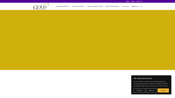 Screenshot of the Gift Of Living Donation website