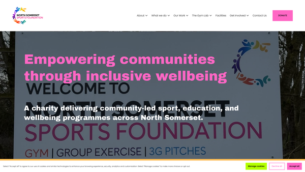 Screenshot of the North Somerset Sports Foundation website