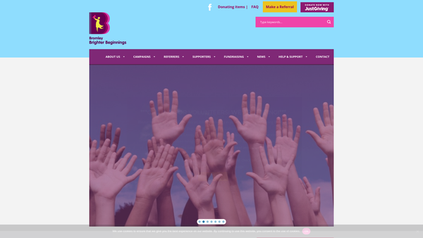Screenshot of the Bromley Brighter Beginnings website