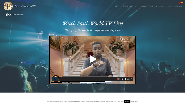 Screenshot of the Faith World TV CIO website