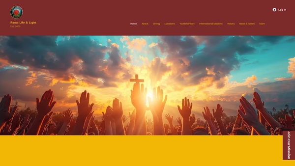 Screenshot of the Roma Life And Light website